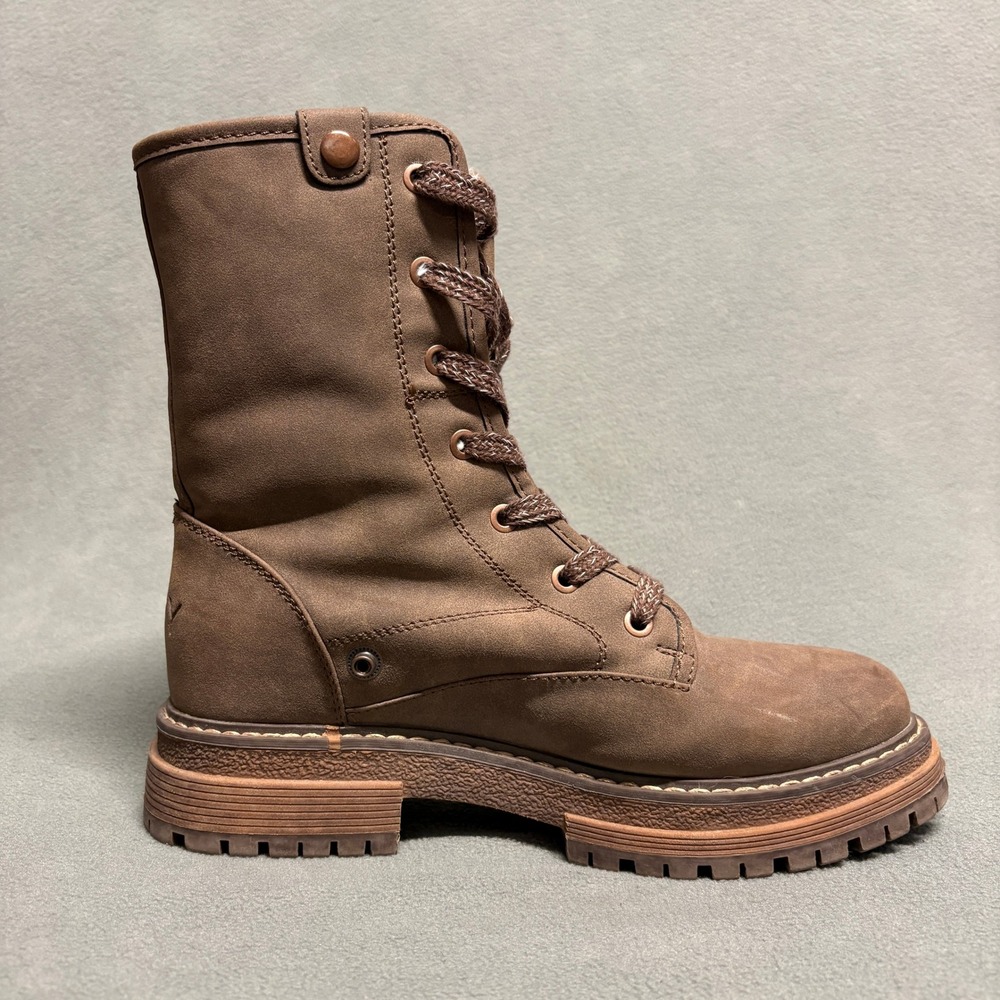 Roxy Bruna II Boots‎ US 8 Brown Faux Fur Lined Lace-Up Boots Lug Sole - Picture 5 of 12